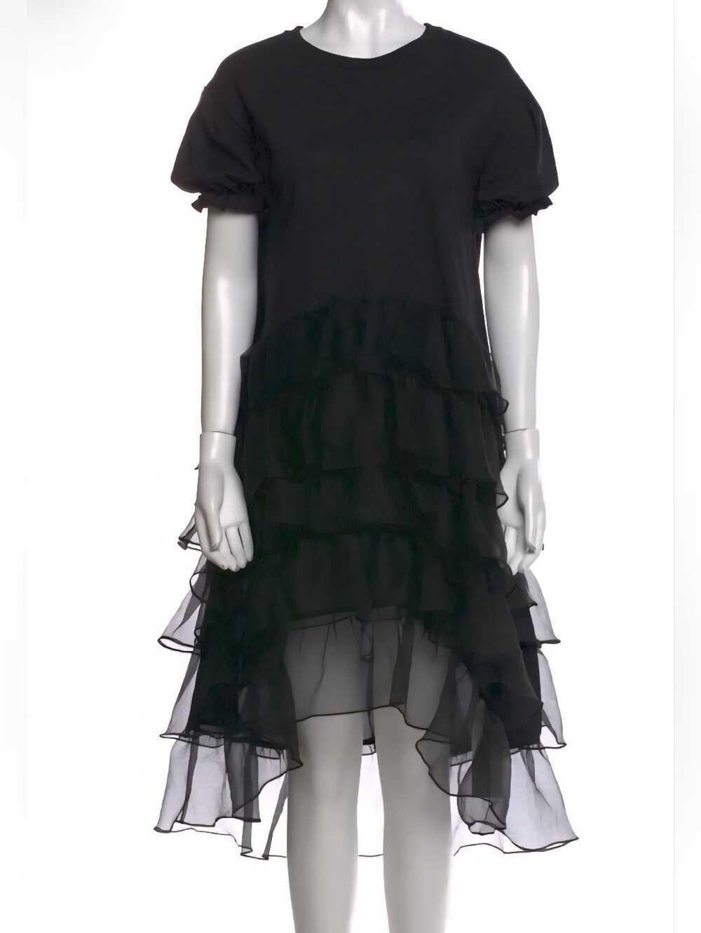 Cynthia Rowley Black Ruffled High-Low Tent Dress Size S Great Condition!